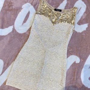 Varga Gold Sequin Detailed Dress
